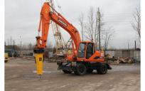 Колесный экскаватор с гидромолотом DOOSAN  DX55W, Санкт-Петербург