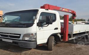 Аренда манипулятора Mitsubishi Fuso, стрела 3 тонны, борт 5 тонн