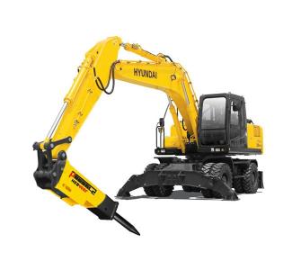 Колесные экскаваторы Hyundai R180W с гидромолотом Delta FX-15S, Таганрог