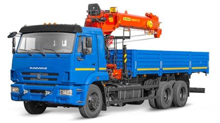 Аренда бортовго КАМАЗА 65117 с манипулятором КМУ