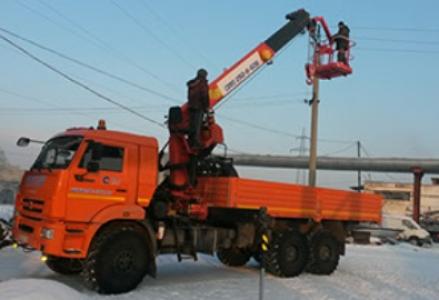 Автовышка с монтажной корзиной КАМАЗ 6х6