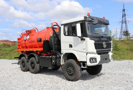 Автоцистерна вакуумная нефтепромысловая АКН-10 на шасси Shacman, 6*6, односкат.  г. Миасс