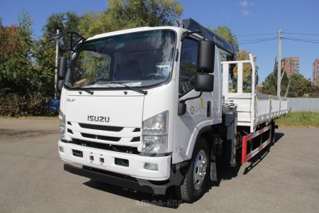 Бортовой автомобиль на шасси Isuzu Elf 4х4, 190 л.с, борт 6 м, с КМУ 5 т