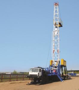 LIFTING INSTALLATION FOR REPAIRING AND DRILLING WELLS ON THE MZKT CHASSIS (UPR-100)
