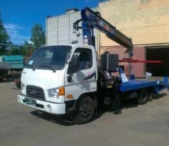 Hyundai HD 78 с КМУ и ломаной платформой